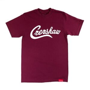 NWT The Marathon Clothing Limited Edition Crenshaw T-Shirt Burgundy White Size S
